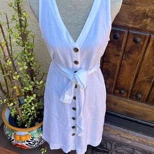 White Linen Ann Taylor Loft Dress, size 4